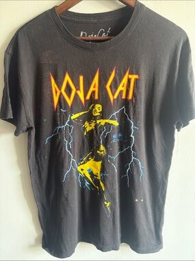 Doja Cat Official Graphic Band Style T Shirt Black Lightning Tee Medium